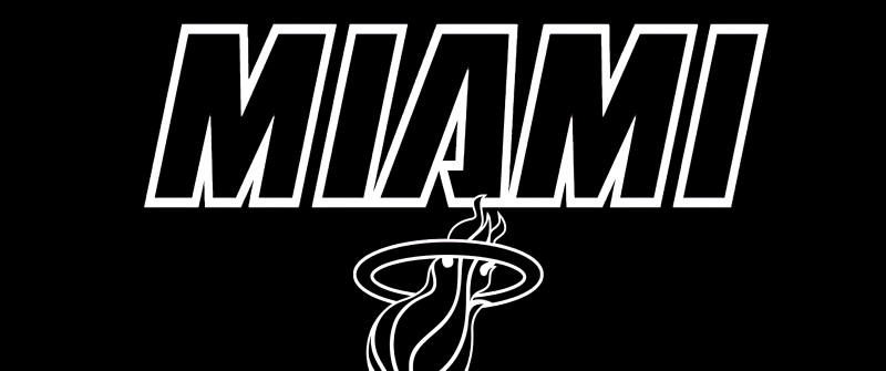 Miami Heat, Minimalist, Logo, Basketball team, Black background, AMOLED