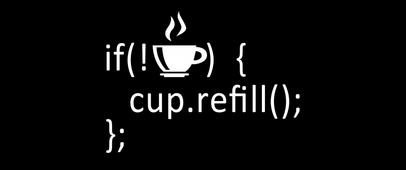 Coffee cup, Refill, If code, Coding, Programming, Developer, 5K, 8K, AMOLED, Black background