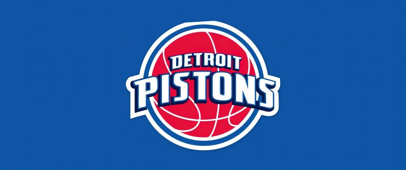 Detroit Pistons, Basketball team, Logo, 5K, Blue background