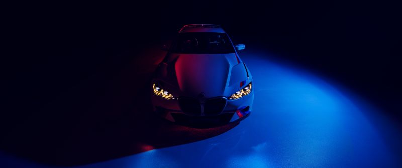 BMW CSL, 8K, Colorful, Dark room, CGI, Dark background, 5K