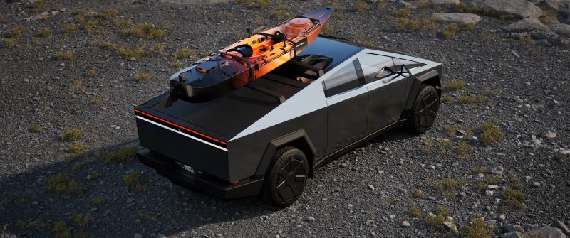 Tesla Cybertruck, Kayak, Electric pickup