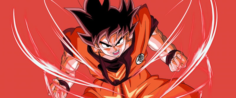 Goku, Angry, Dragon Ball Z, Orange background