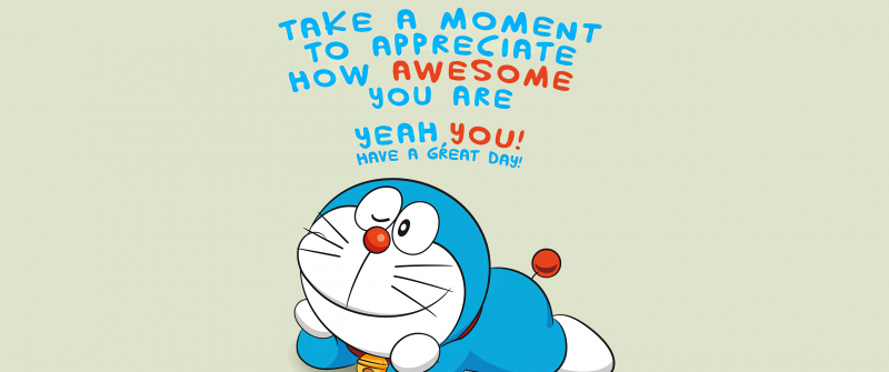 Awesome, Doraemon, Have a great day, Adorable, Cartoon, 5K