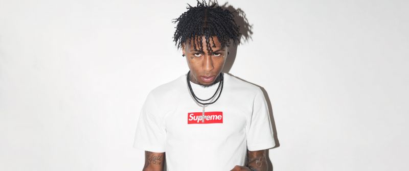 NBA YoungBoy, Supreme, American rapper, YoungBoy Never Broke Again, 5K, White background, YoungBoy