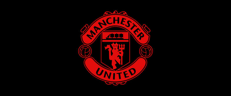 Manchester United, Logo, Black background