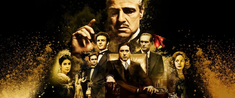 The Godfather, Movie poster, Al Pacino, Marlon Brando, Vito Corleone, Michael Corleone