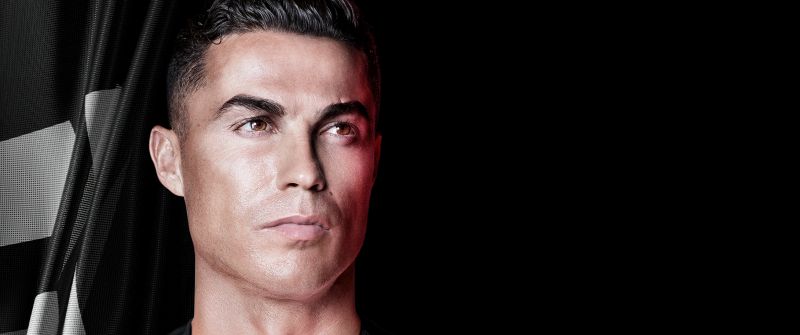 Cristiano Ronaldo, Black background, 5K, Dark theme
