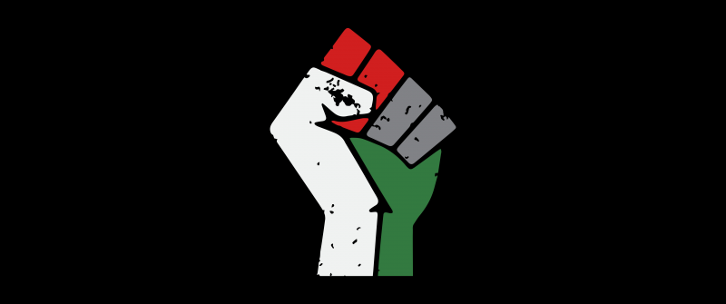 Palestine, Fist, 5K, Black background, AMOLED