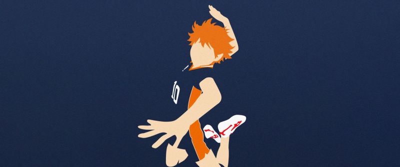 Shoyo Hinata, Faceless, Minimalist, Blue background, Haikyuu