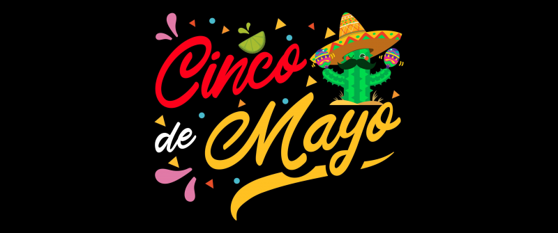 Cinco de Mayo, AMOLED, Minimalist, Black background, Mexican holiday