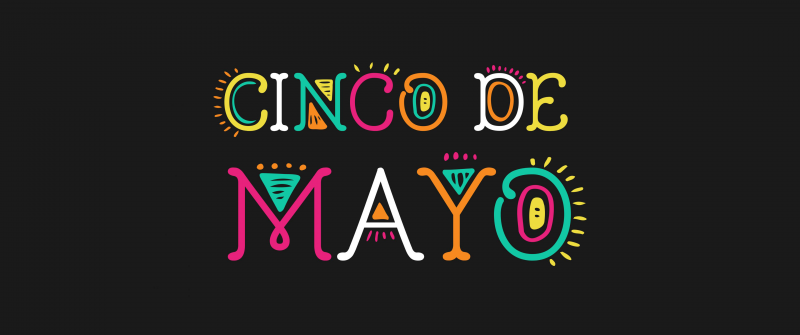 Cinco de Mayo, Dark background, Mexican holiday, Colorful logo
