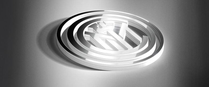 Inter Milan, 3D Art, 5K, Monochrome, Football club, Badge