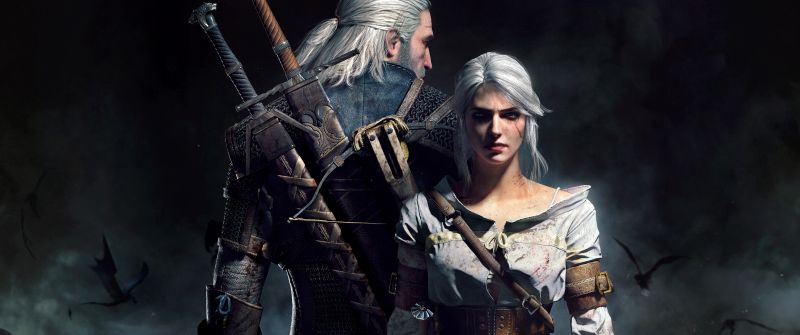The Witcher 3 Wild Hunt, 8K, Geralt of Rivia, Ciri, Game Art