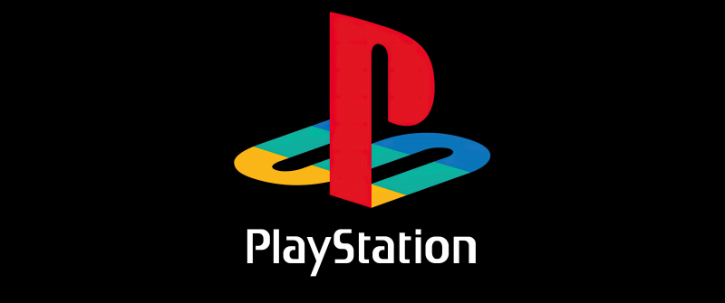 PlayStation, Logo, 8K, AMOLED, Black background, 5K