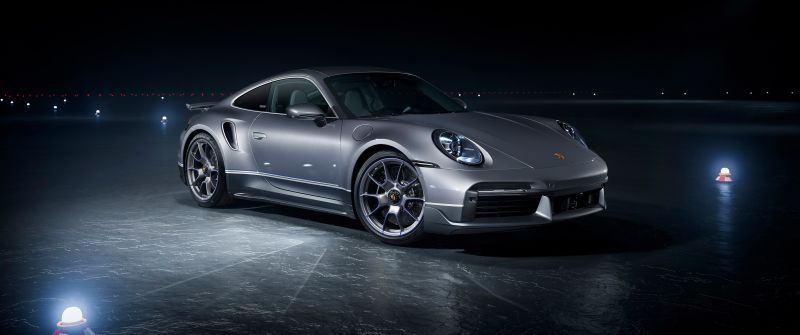 Porsche 911 Turbo S, Sports car, 5K, Dark background