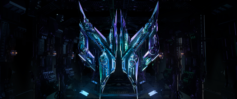 Acer Predator, Neon, Logo, Spaceship, Dark aesthetic, Science fiction