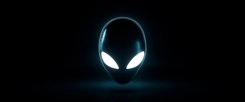 Alienware, Glowing eyes, AMOLED, Black background, Stock