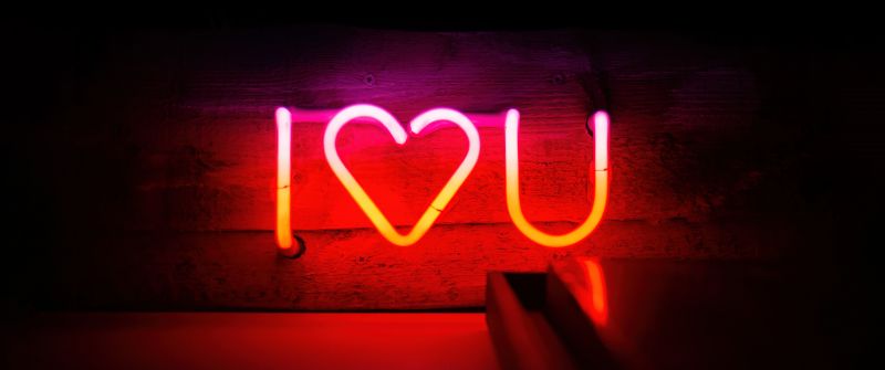 I Love You, Neon sign, Dark background, 5K, 8K