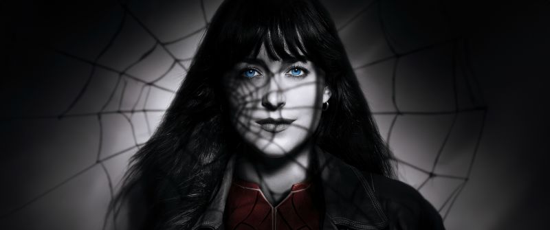 Madame Web, Dakota Johnson, Dark background, 2024 Movies, Cassandra Webb
