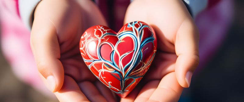 Valentine, Love heart, Palm, Hands together