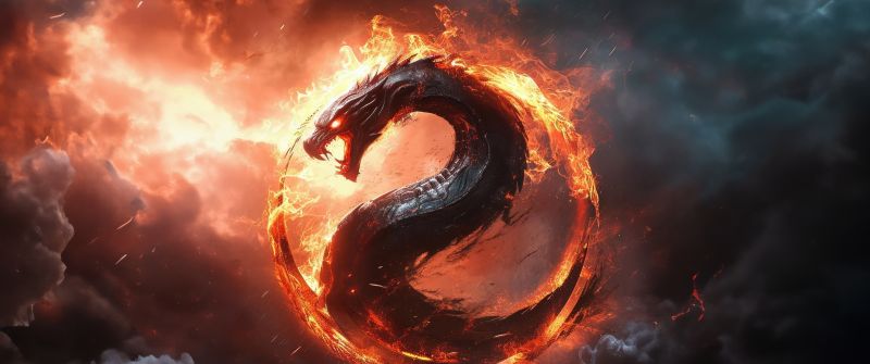 Mortal Kombat, AI art, Logo, Fire, 5K