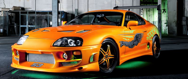 Toyota Supra Mk4, Custom tuning, JDM cars, Yellow cars, Monochrome background