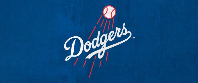 Los Angeles Dodgers, Baseball team, Major League Baseball (MLB), 5K, Blue background