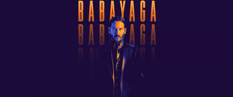 Baba Yaga, John Wick 4, Keanu Reeves as John Wick, Dark background, Dark purple