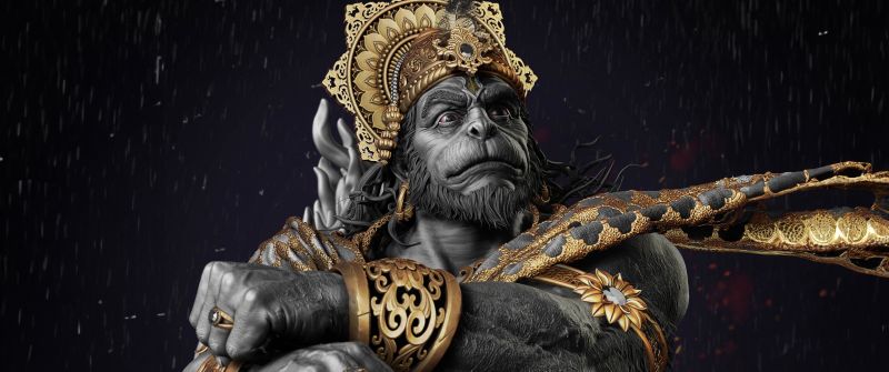 Lord Hanuman, Hindu God, AI art, Illustration, Digital Art, Anjaneya, Jai Shri Ram, Bajrangbali