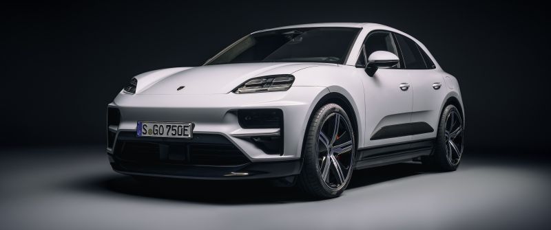 Porsche Macan Turbo, Electric cars, 2024, 5K, 8K, Dark background