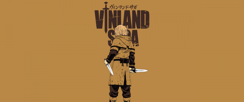 Thorfinn, Minimalist, Vinland Saga, Yellow background, 5K
