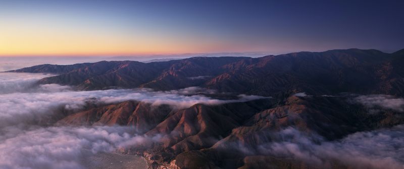 Big Sur, Sunrise, Mountains, Clouds, Morning, macOS Big Sur, Daylight, Stock, California, 5K