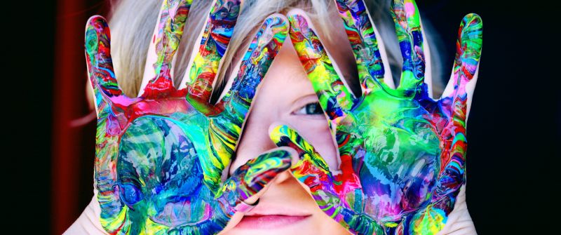 Cute Girl, Paint, Adorable, Cute child, Colorful, Cute hands, 5K