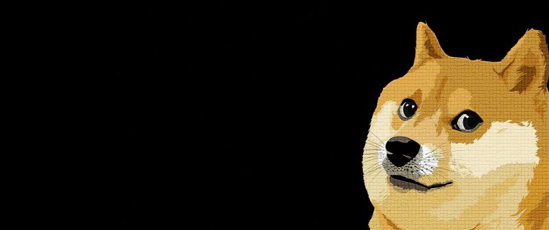 Shiba Inu, Dog, Pixel art, Black background, Dogecoin, Cryptocurrency, 5K