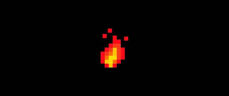 Fire, Pixel art, Black background, 5K
