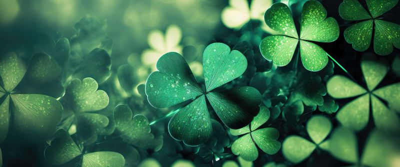 Shamrock, Clover, St. Patrick's Day, Green leaves, AI art