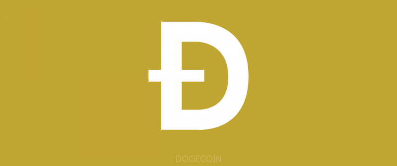 Dogecoin, Minimalist, Yellow background, 5K, Cryptocurrency