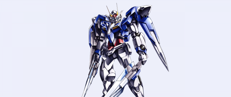 GN-0000 00 Gundam, Render, White background, Mobile Suit Gundam 00, 5K