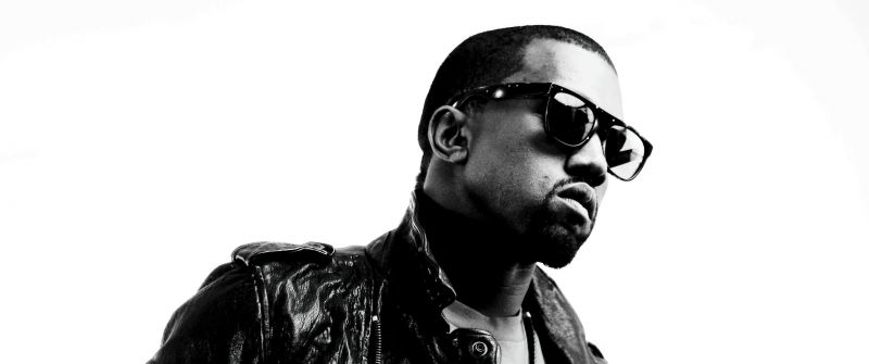 Kanye West, Black and White, Photoshoot, American rapper, White background, Monochrome
