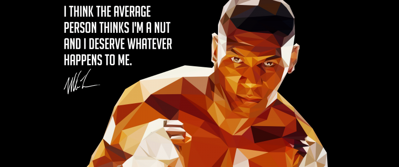 Mike Tyson, Low poly, Popular quotes, Iron Man, 5K, Black background