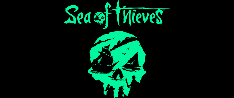 Sea of Thieves, AMOLED, 5K, Video Game, Skull, Black background