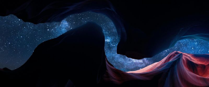 Lower Antelope Canyon, Night sky, Sky view, Starry sky, Grand Canyon