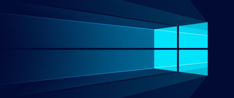 Windows 10, Microsoft Windows, Minimalist, Blue background, Simple