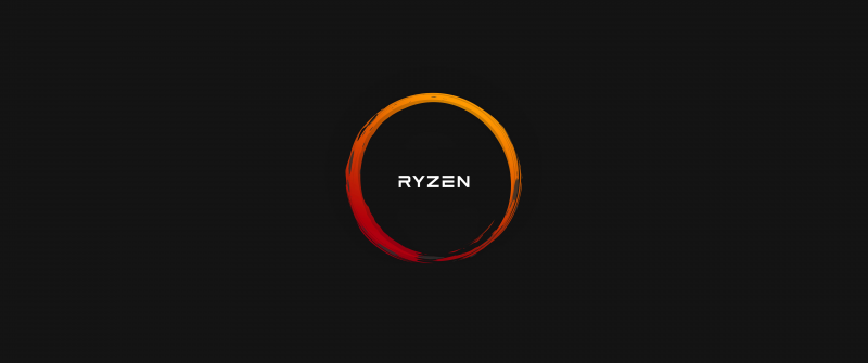 AMD Ryzen, 8K, Dark background, Minimal logo, 5K