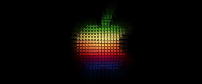 Apple logo, Colorful, Dark abstract, Black background