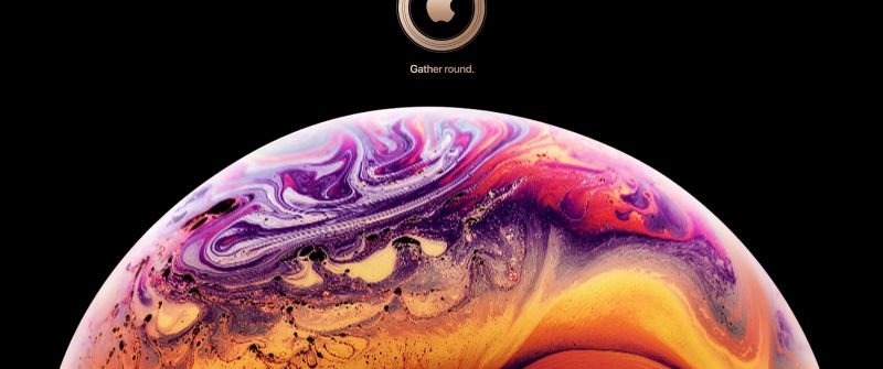 iOS 12, iPhone XS, Stock, Black background