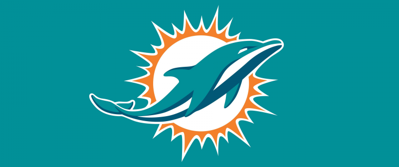 Miami Dolphins, NFL team, Logo, Teal background