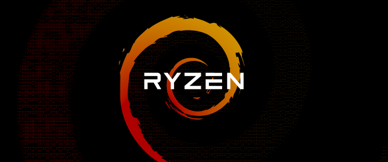 AMD Ryzen, Dark abstract, Black background, Logo, AMOLED, Minimalist