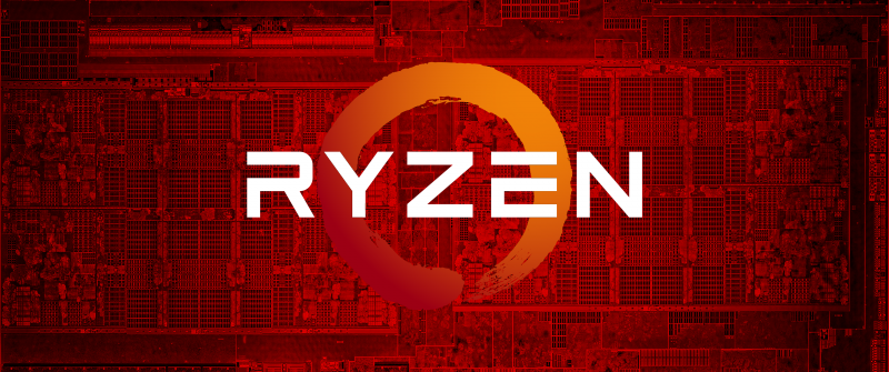 AMD Ryzen, Red background, Logo, Futuristic