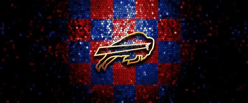 Buffalo Bills, Mosaic, Dark background, NFL team, American football team